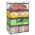 4 Pack Expandable Freezer Basket Organizer - Stackable Wire Storage Bins for Chest Freezers