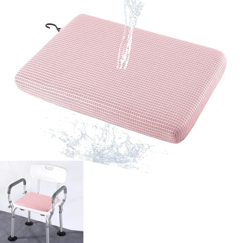 SOKHOND Pink Shower Seat Cushion for Bathtub—Non-Slip Bath Chair Pad 15.7 x 11.8 in