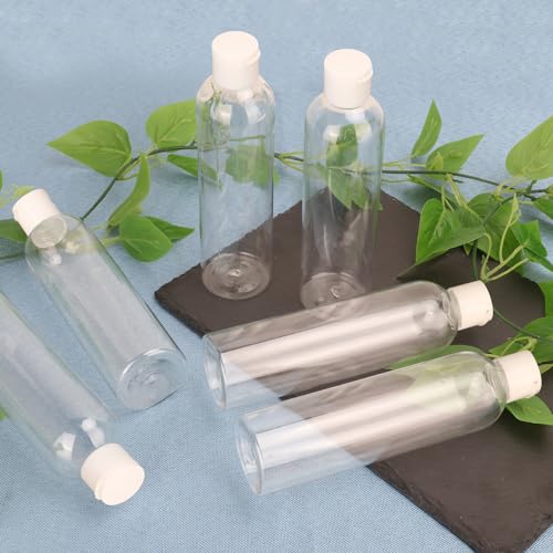 25 Pack 8 oz Plastic Travel Bottles with White Flip-Top Caps, BPA-Free for Liquids