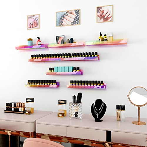 15 Inch Iridescent Acrylic Floating Wall Shelves - Rainbow Shelves - Variation of THIS listing