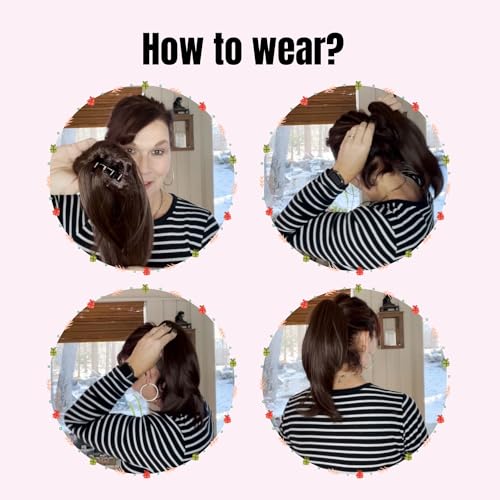 Straight Ponytail Hair Extension 15 Inch Beach Blonde Claw Clip-In Synthetic Hair