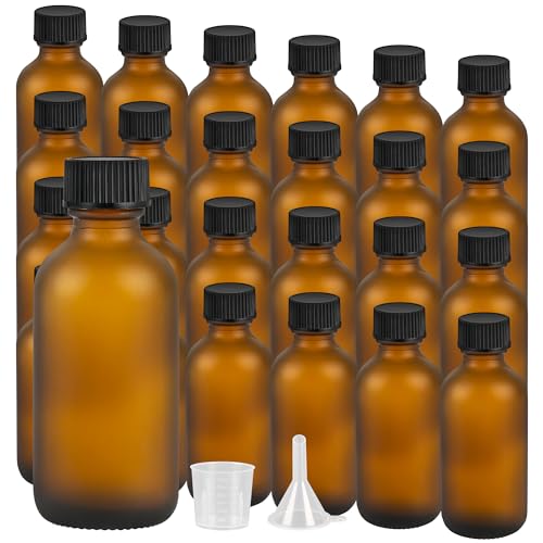 2 oz Glass Bottles with Lids - Leak-Proof Travel Containers for Essential Oils & Liquids