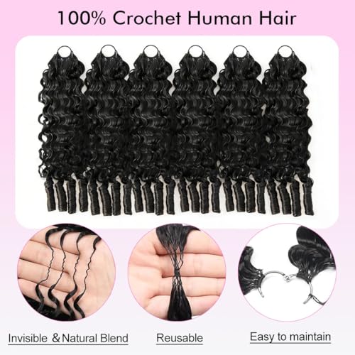Black 20 Inch Burmese Curly Human Hair Crochet Bundles 100G - Natural Shine
