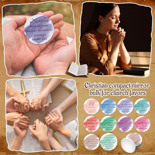 60 Pcs Christian Compact Mirrors Bulk for Women - Bible Verse Gift Set (Variation of THIS listing: 60)