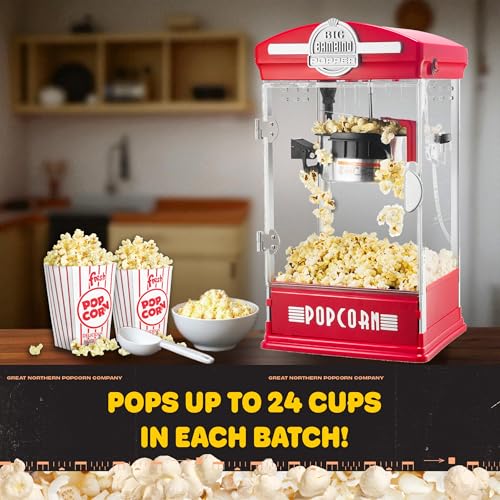 Red Popcorn Machine 4oz Home Theater Snack Maker - Big Bambino
