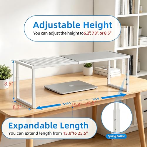 White Stackable Metal Cabinet Shelves - Heavy Duty Pantry Storage, 4 Pack