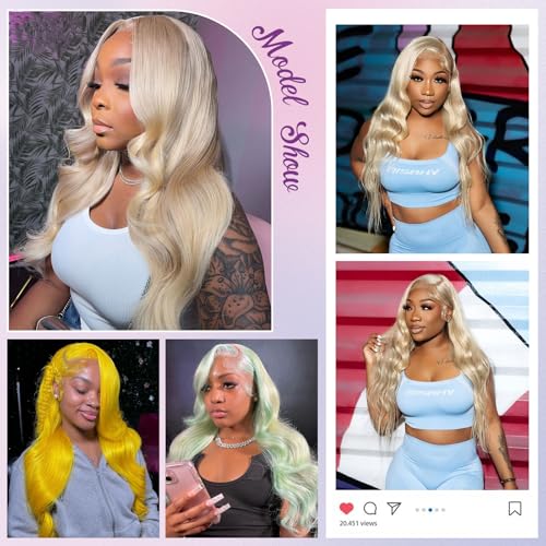 Blonde 20 Inch Human Hair Body Wave Bundles - Dyeable 613 Quick Weave Variation of THIS listing