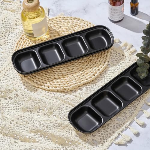 Esthetician Face Mask Trays Set - Stainless Steel Black Large 4 Pack