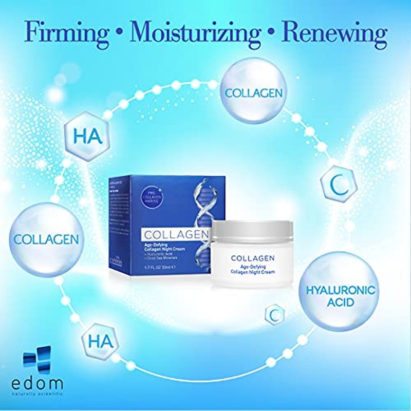 Edom perfect Collagen Age-Defying Night moisturizer Cream, for all skin types 1.7 fl.oz