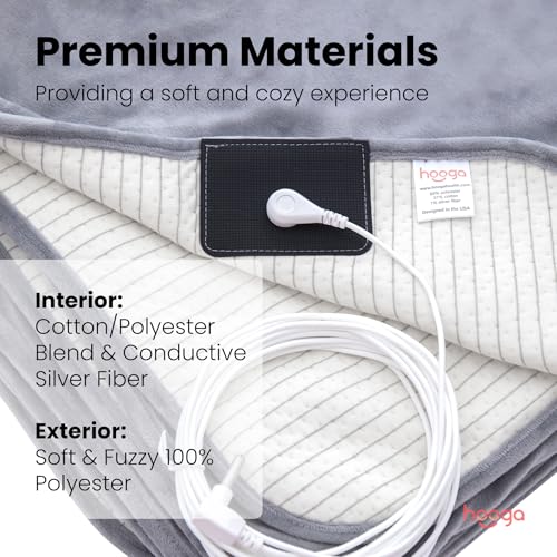 Hooga Grounding Blanket 50x60 Inch Earth-Connected Silver Fiber Throw for Sleep & Pain Relief