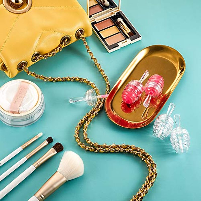 Maitys 18 Pieces Empty Lip Gloss Tubes Honey Pots Shaped Plastic Gloss Container Mini Clear Refillable Lip Balm Bottle Container with 2 Pieces Plastic Funnels for Women DIY Cosmetics, 6 ml