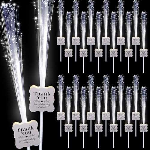 100 Pcs White LED Fiber Optic Sparklers for Weddings Birthday Party Supplies - 3 Light Modes - Variation of THIS listing