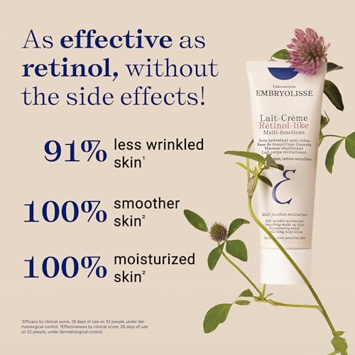 Embryolisse Lait-Cr?me Retinol Alternative Anti-Aging Face Moisturizer & Makeup Primer for Normal to Sensitive Skin. Reduces Fine Lines, Wrinkles & Puffiness, 2.54 Fl Oz