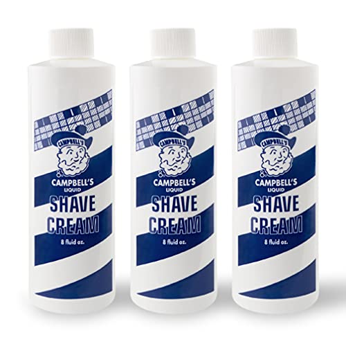 Campbell’s Liquid Shave Cream Lather - 8 Oz Pack of 3 for Professional & Barbershop Use