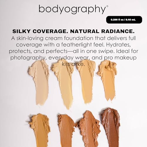 Bodyography Silk Cream Foundation ? Medium/Dark | Hydrating, Weightless Liquid Cream Foundation with Hyaluronic Acid & African Rooibos Tea | Medium-to-Full Coverage, Luminous Finish