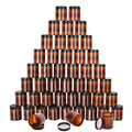 47 Packs 8 oz Plastic Jars with Black Lids, 8 oz Cosmetic Containers jars with Wide-Mouth for beads, rhinestones, sequins Cosmetics, Lotion, Cream, Ointments and More by KUKLIPJIM. (Brown)
