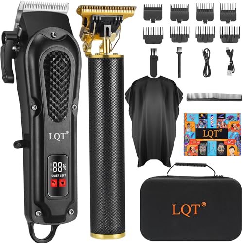 LQT Cordless Hair Clippers & T-Blade Trimmer Set with Case - 2 Pieces, Rechargeable