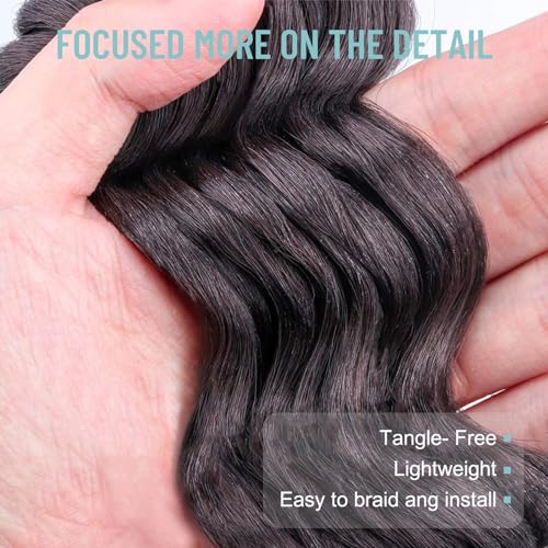 ToyoTree 4# Ocean Wave Crochet Hair 9 Inch 8 Pack Light Brown Short Curly Extensions