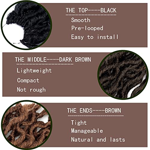 10 Inch Faux Locs Crochet Hair for Women - Soft Goddess Locs 6 Packs, 1B/4/30 Variation of THIS listing