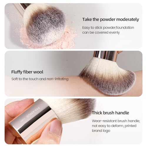 MAANGE 20-Pc Gold Makeup Brush Set – Double-Ended Kabuki & Foundation Tools (Full Set)