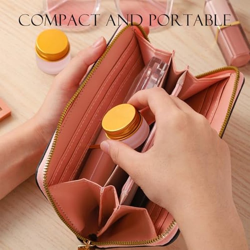 24 pack 10ml Frosted Glass Jars with Gold Lids Small Empty Travel Lotion Containers with Inner Liner Airtight Cosmetic Holder with Labels for Lip Balm Creams Body Butter