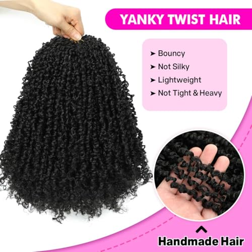 Pre-Twisted Crochet Hair 12 Inch Fluffy Spring Twist for Black Women - 2 Pack