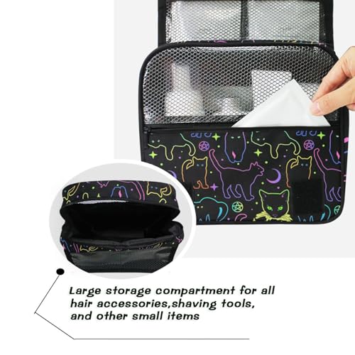 MNSRUU Hanging Toiletry Bag Witchcraft Black Cats Makeup Bag Travel bag for Toiletries Portable Toiletry Organizer Bags Toiletry Bag for Women Men, Travel-Essentials Toiletry Bag
