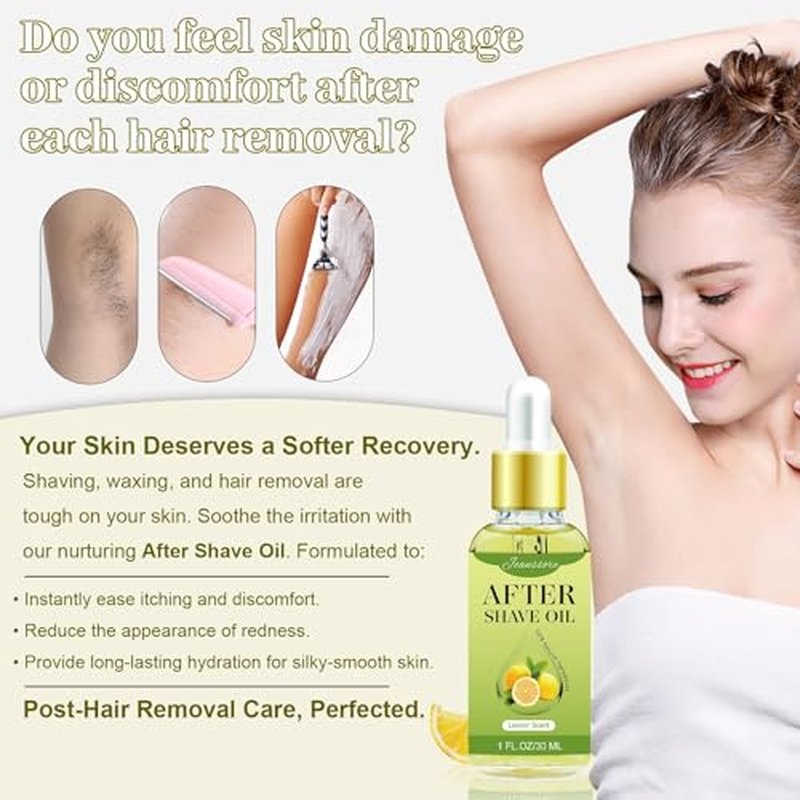 3 PCS After Shave Oil Women, Soothing & Moisturizing Formula for Ingrown Hair & Dryness, Natural Deodorant for Women Prevention & Odor Control(Lemon)