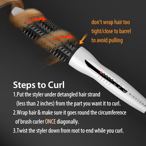 Hair Curler & Straightening Brush with Ceramic Tourmaline 5 Heat Settings