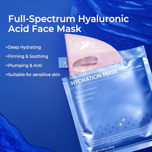 Prof. Ling Full-Spectrum Hyaluronic Acid Face Mask ? Deep Hydrating, Firming & Soothing Sheet Mask for Sensitive Skin, Plumping & Anti-Wrinkle Facial Treatment-5ea