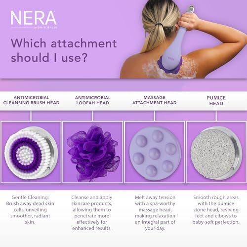 Spa Sciences NERA 4-in-1 Sonic Shower & Body Cleansing System – Lavender