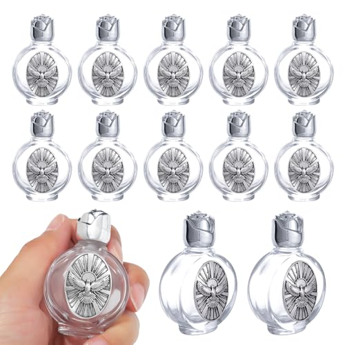 KOMI Holy Spirit Dove Glass Holy Water Bottle Set, 0.5 Fl Oz, Religious Travel Containers