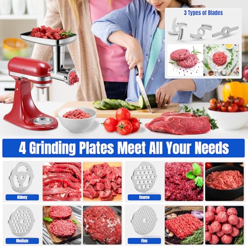 All Stainless Steel Meat Grinder Attachments for KitchenAid Mixers - Versatile & Durable