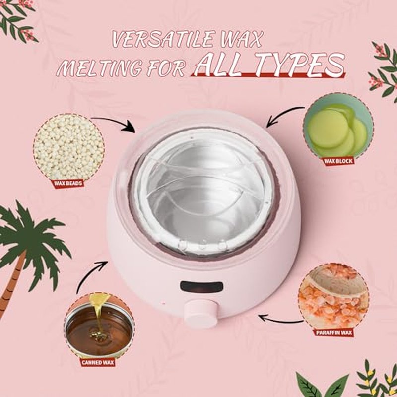 Ajoura 1lb Refill Wax Beans for Hair Removal Kit + Ajoura Digital Wax Warmer, 10 minutes Quick-Heat Hair Removal Kit with Precision Temp. Control