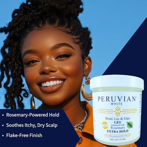 Peruvian White Extra Hold Braid, Loc & Edge Gel - Rosemary, 16 oz