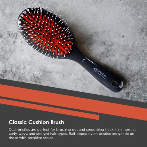 Boar & Nylon Bristle Cushion Hair Brush - Detangle & Style All Hair Types