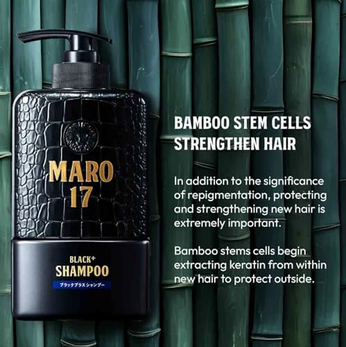 MARO17 Black+ Shampoo & Collagen Shot Set - Anti-Gray Hair Reversal Duo