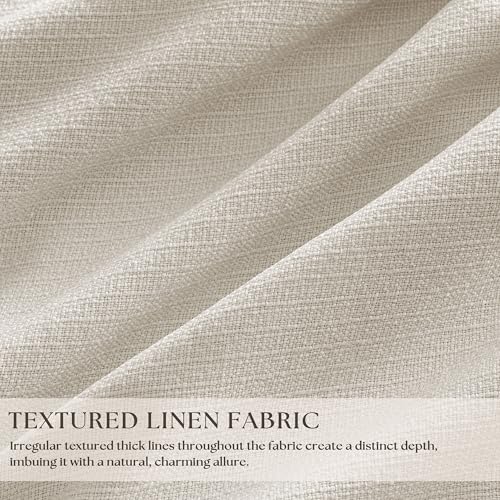 Natural Blackout Pinch Pleated Curtains 70W x 102L Dual Layer Block Sunlight