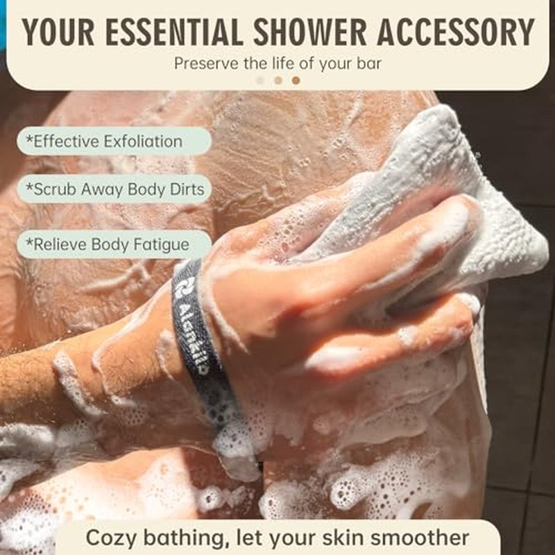 2 Pieces Soap Bags for Soap Bars, Exfoliating Soap Saver Bags, Foaming Bar Soap Pouches for Use in Baths or Showers (White)