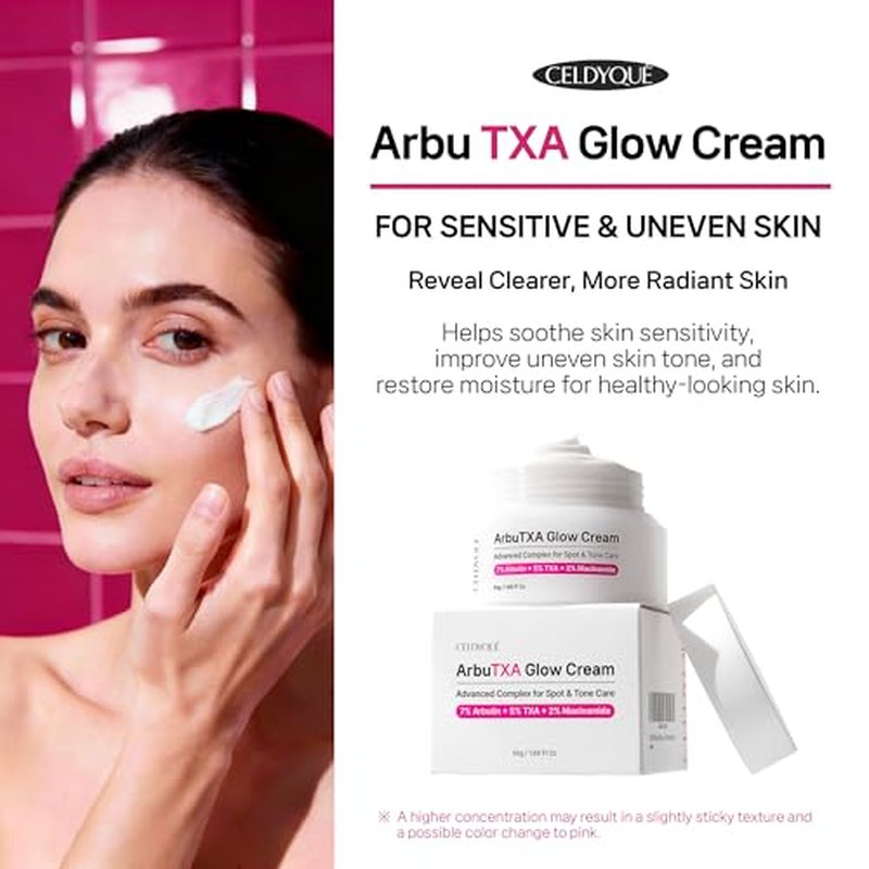 Arbutin 7% + Tranexamic Acid 5% + Niacinamide 2% Intensive Tone Care Facial Cream -Dark Spots, Freckle, Blemishes, Pigmentation, Dull & Uneven-Looking Tone w/ Alpha Arbuitn 20,000 ppm Korean Skincare