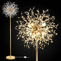Gold Crystal Floor Lamp - 69 Inch Modern Standing Lamp with K9 Crystals & Foot Switch