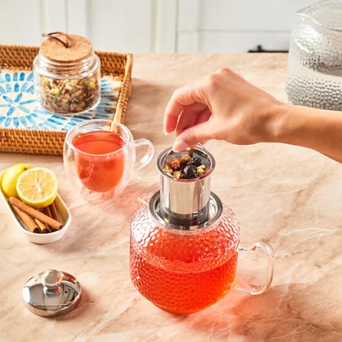Large Borosilicate Glass Turkish Tea Set - Double Teapot for Induction Stovetop