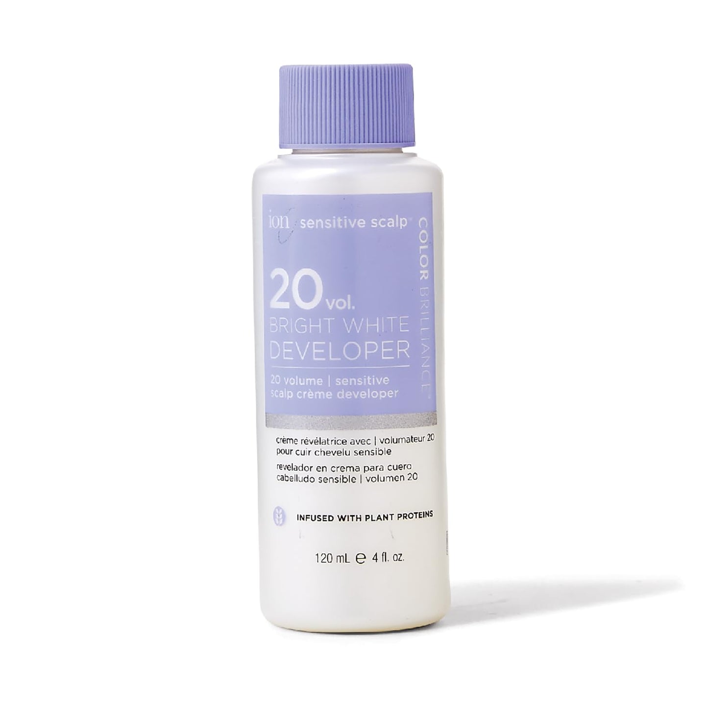 Ion Bright White Sensitive Scalp Developer 20 Volume, Vegan, CrueltyFree, ParabenFree, Infused with Plant Proteins, Argan Oil, Aloe Vera, Coconut Oil, 4 Ounce