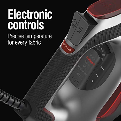 CHI Steam Iron for Clothes 1700W with Electronic Temp Control & XL 10" Cord
