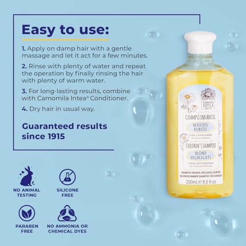 Kids Chamomile Shampoo for Blonde Highlights - 8.5 Fl Oz Natural Toddler Hair Lightener - No Silicones or Parabens - Variation of THIS listing
