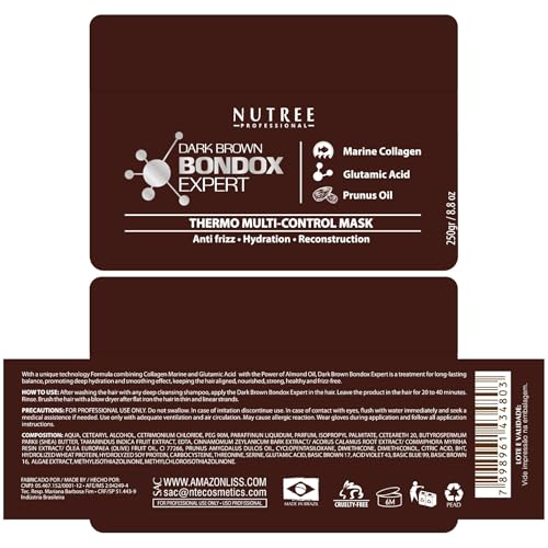 Dark Brown Color Depositing Hair Mask with Almond Oil & Seaweed Collagen – Repair & Hydrate