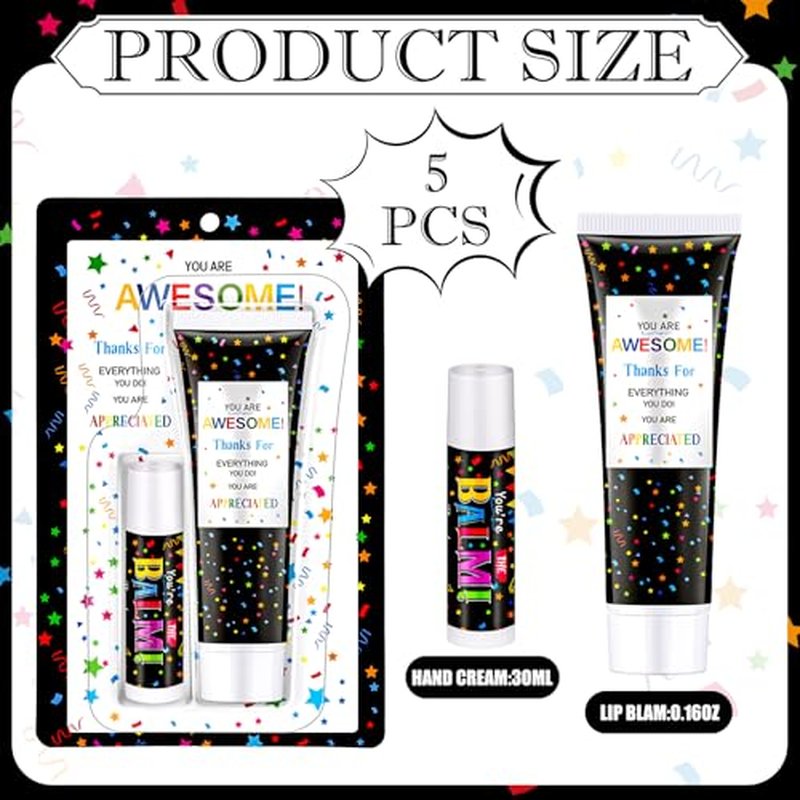 5 Pack Employee Appreciation Lip Balm Hand Cream Gift Bulk Staff Employee Appreciation Team Thank You Gift You're Awesome New Year Thank You Party Supplies for Coworkers Women Men Volunteer