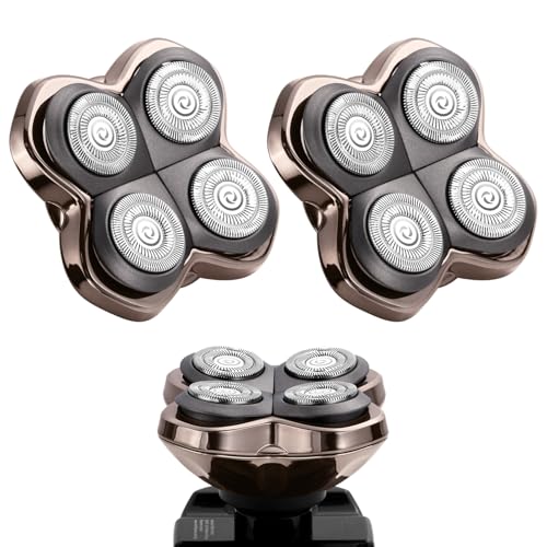 2 Pack Rotary Shaver Replacement Heads for Skull Pitbull & Butterfly Kiss - 4D Floating Blades