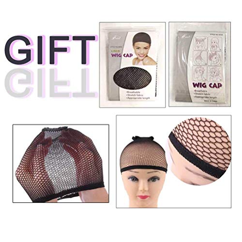 Wiwige Brown Long Straight Layered Wig with Bangs Synthetic Heat-Resistant for Women