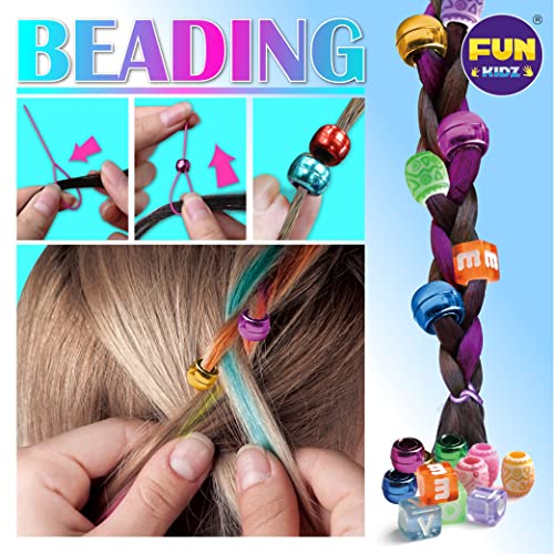 Kids Hair Braiding Kit with Colorful Chalk and Beads - Fun & Washable Hair Styling Set for Girls 8-12
